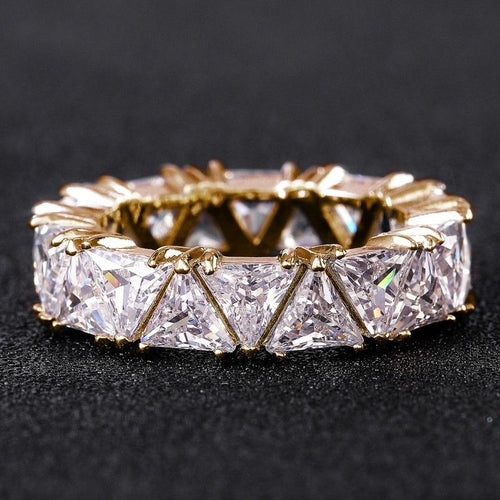 Trilliant Cut Cubic Zirconia Eternity Band – White Gold Plated Luxury Ring for Women Lysandra Luxe