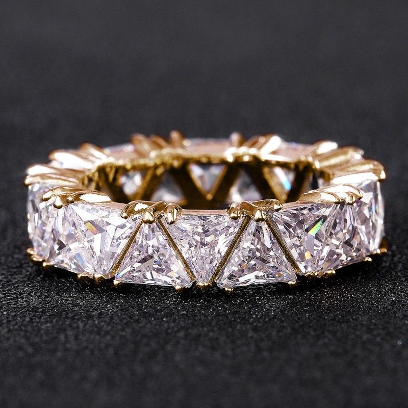 Trilliant Cut Cubic Zirconia Eternity Band – White Gold Plated Luxury Ring for Women Lysandra Luxe