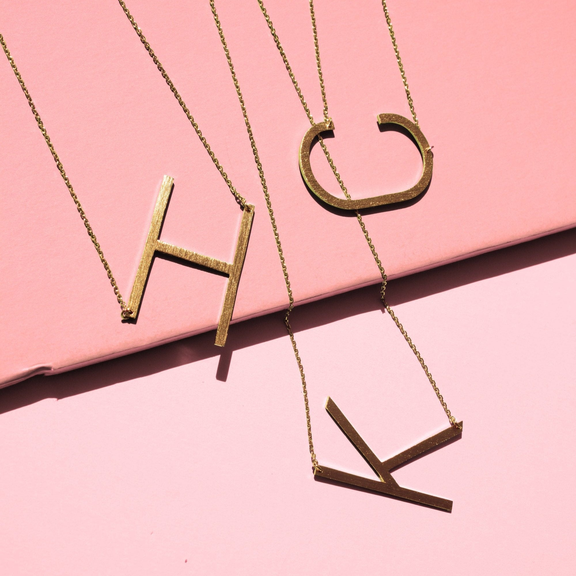 Gold Initial Monogram Necklace – 16″ Gold‑Dipped Brass with 2″ Extender Personalized Jewelry Lysandra Luxe
