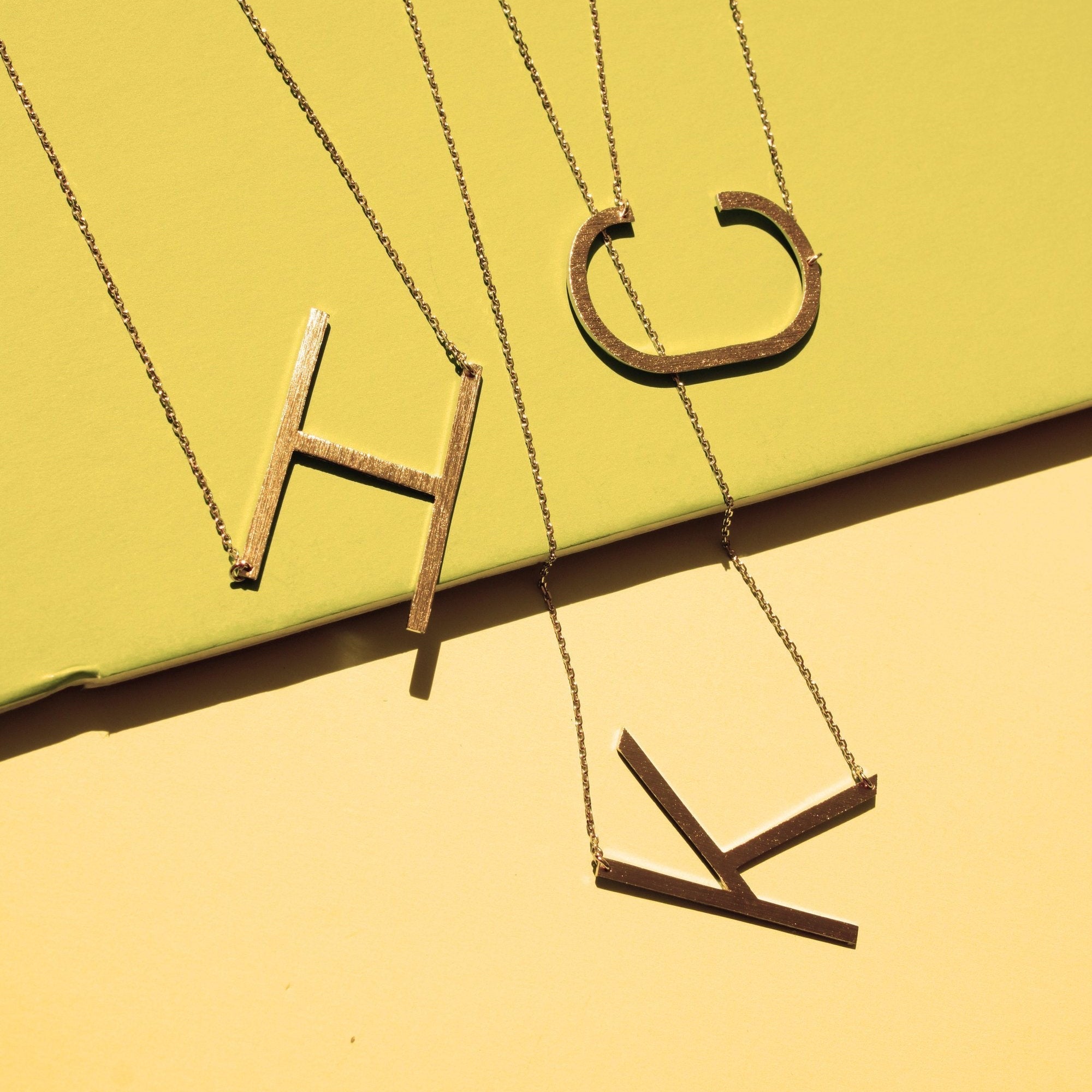 Gold Initial Monogram Necklace – 16″ Gold‑Dipped Brass with 2″ Extender Personalized Jewelry Lysandra Luxe
