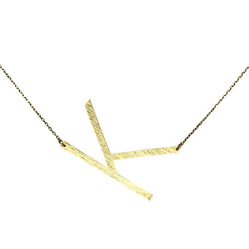 Gold Initial Monogram Necklace – 16″ Gold‑Dipped Brass with 2″ Extender Personalized Jewelry Lysandra Luxe