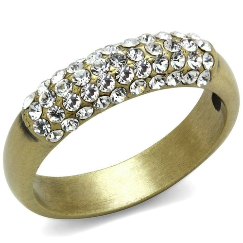 Golden Pavé Sparkle Band – Minimalist Gold-Tone Ring with Clear CZ Accents Lysandra Luxe