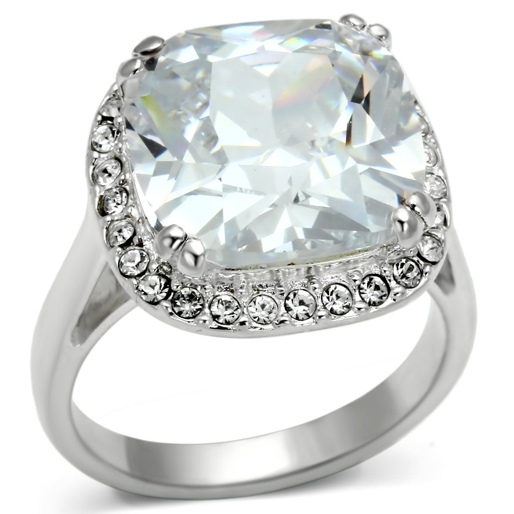 The Aurora Ring – Cushion Cut Halo Ring in 925 Sterling Silver with Clear Cubic Zirconia Lysandra Luxe