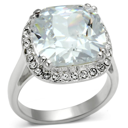 The Aurora Ring – Cushion Cut Halo Ring in 925 Sterling Silver with Clear Cubic Zirconia Lysandra Luxe