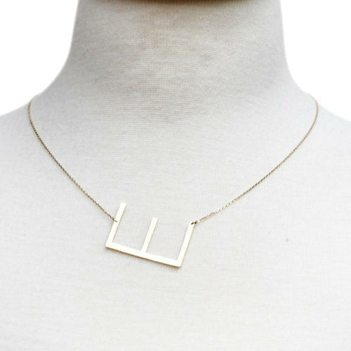 Gold Initial Monogram Necklace – 16″ Gold‑Dipped Brass with 2″ Extender Personalized Jewelry Lysandra Luxe