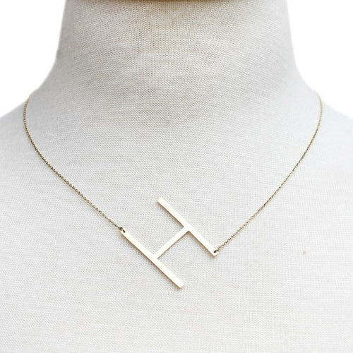Gold Initial Monogram Necklace – 16″ Gold‑Dipped Brass with 2″ Extender Personalized Jewelry Lysandra Luxe