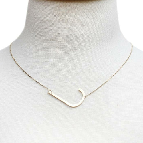 Gold Initial Monogram Necklace – 16″ Gold‑Dipped Brass with 2″ Extender Personalized Jewelry Lysandra Luxe