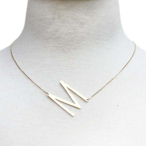 Gold Initial Monogram Necklace – 16″ Gold‑Dipped Brass with 2″ Extender Personalized Jewelry Lysandra Luxe