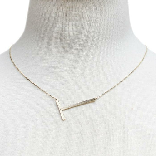 Gold Initial Monogram Necklace – 16″ Gold‑Dipped Brass with 2″ Extender Personalized Jewelry Lysandra Luxe