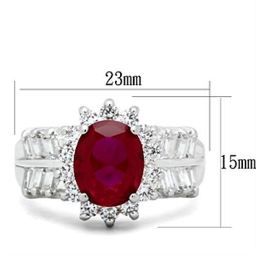 The Ruby Radiance Ring – Large Ruby‑Tone Cushion CZ with Halo & Double Carre‑Cut Band in Sterling Silver Lysandra Luxe