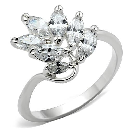 The Marquise Cluster Ring – Sterling Silver Band with Marquise-Cut Clear CZ Cluster Lysandra Luxe