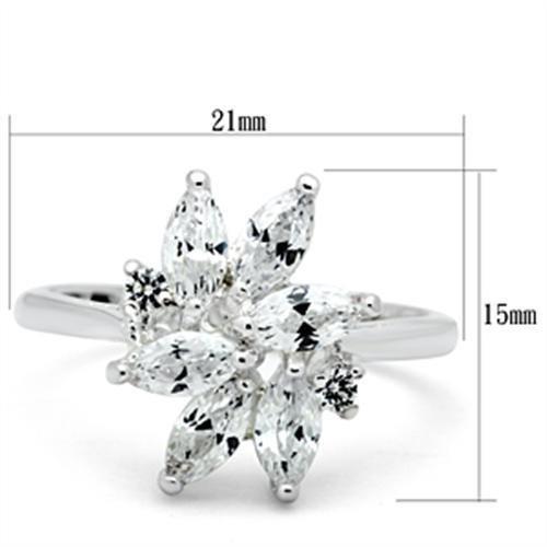 The Marigold Bloom Ring – Marquise-Cut Clear CZ Cluster Flower Ring in Polished Sterling Silver Lysandra Luxe