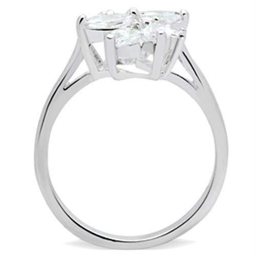 The Marigold Bloom Ring – Marquise-Cut Clear CZ Cluster Flower Ring in Polished Sterling Silver Lysandra Luxe