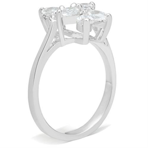 The Marigold Bloom Ring – Marquise-Cut Clear CZ Cluster Flower Ring in Polished Sterling Silver Lysandra Luxe