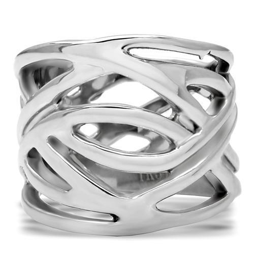 The Sculpted Wave Ring – Abstract Silver Statement Ring in High‑Polish Stainless Steel Lysandra Luxe