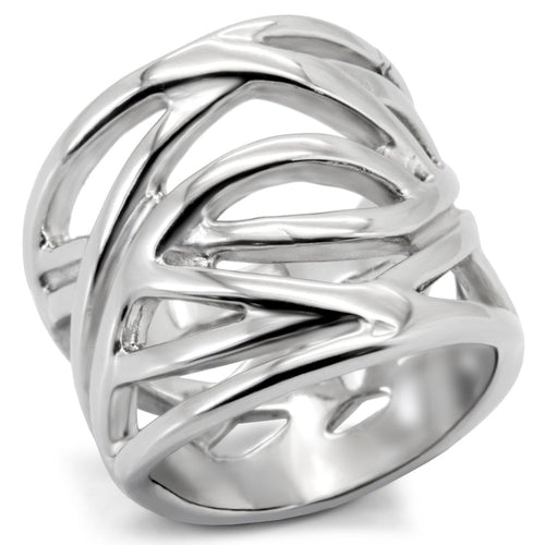 The Sculpted Wave Ring – Abstract Silver Statement Ring in High‑Polish Stainless Steel Lysandra Luxe