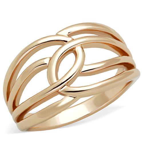 The Rose Gold Loop Statement Ring – Abstract Loop Sculpture in Polished Rose-Gold Stainless Steel Lysandra Luxe