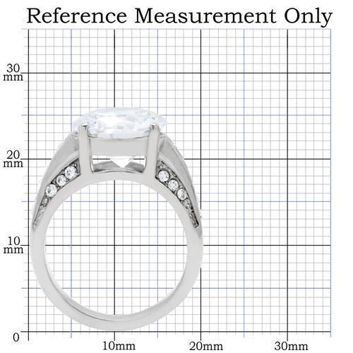 The Splendid Divide Ring – Round Clear CZ with Split Shank Crystal Band in Polished Stainless Steel Lysandra Luxe