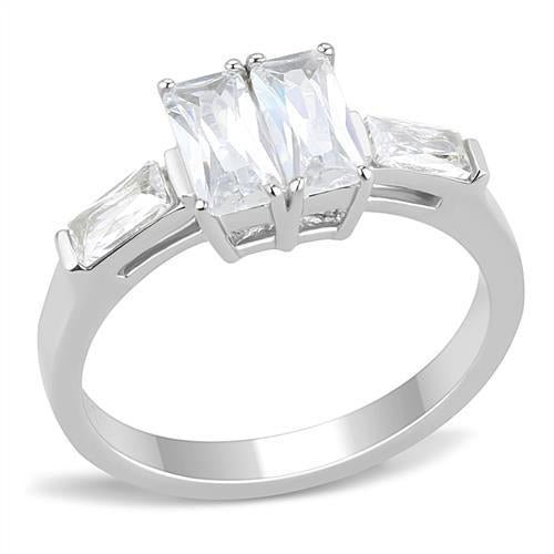 The Radiant Harmony Ring – Dual Radiant-Cut Stones with Rotated Accents in Polished Stainless Steel Lysandra Luxe