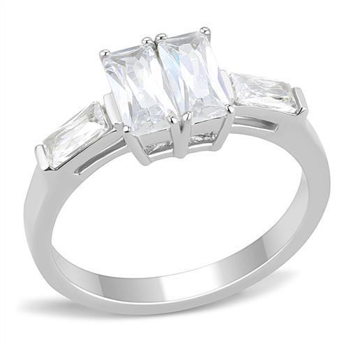 The Radiant Harmony Ring – Dual Radiant-Cut Stones with Rotated Accents in Polished Stainless Steel Lysandra Luxe