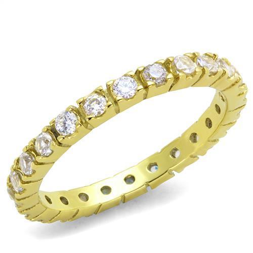 The Golden Eternity Band – Clear CZ Eternity Ring in IP Gold Stainless Steel Lysandra Luxe
