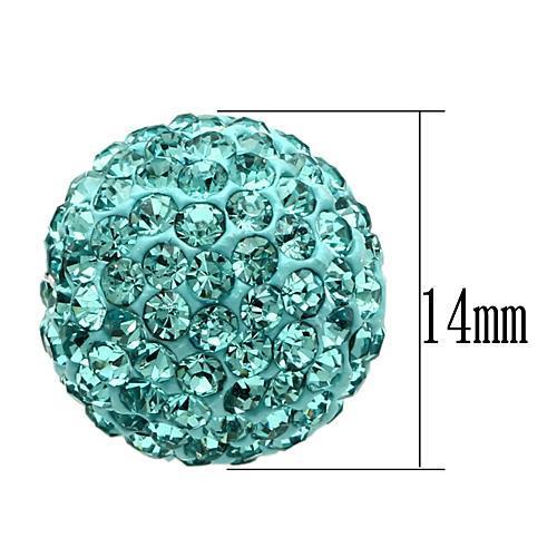 Sea Blue Crystal Bead Pendant Necklace – Rhodium Plated Brass Chain, 18" Elegant Women’s Jewelry Lysandra Luxe