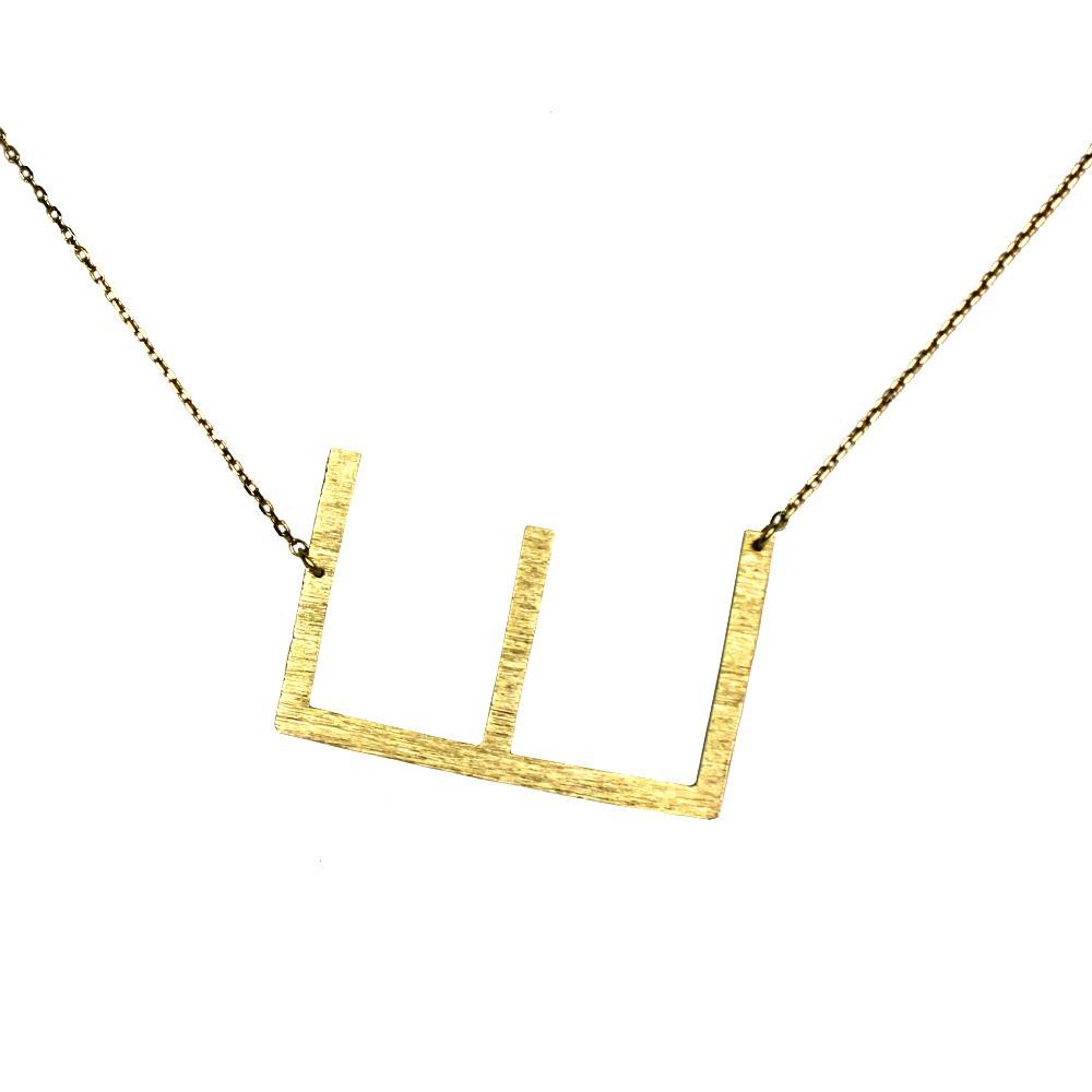 Gold Initial Monogram Necklace – 16″ Gold‑Dipped Brass with 2″ Extender Personalized Jewelry Lysandra Luxe